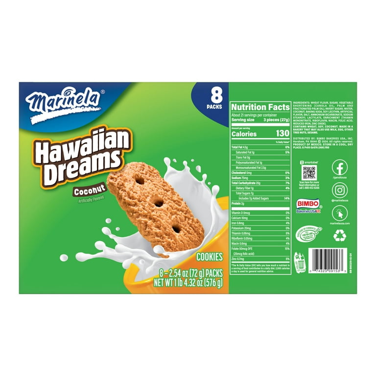 coconut⭐︎'s花笠 Marinela Mexican Caribeñas Coconut Cookies, Enjoy 8 Packs