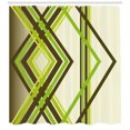 thumbnail image 3 of Ambesonne Geometric Shower Curtain, Trippy Diamond Shapes, 69"Wx84"L, Lime Green Army Green, 3 of 3