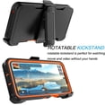 thumbnail image 5 of Tiflook for Moto G Play 2024 4G with [Built-in Screen Protector] Holster Locking Belt Clip [Military Grade 12FT Drop Tested] Full Body Carrying Kickstand Cover - Orange, 5 of 6