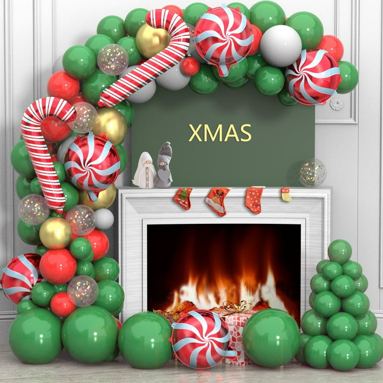 Christmas 2020 98Pcs Balloon Garland Arch Kit Green Red Gold Latex Balloon Candy online Santa Foil Balloon Set Xmas Indoor Home Decor