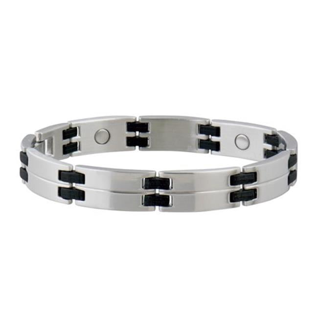 Sabona 64770 Mens Link Bracelet, Stainless Black Large