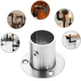 thumbnail image 4 of 2 Pieces Stainless Steel Round Tube Bracket, Rod Flange Set, Wardrobe Rod Holder, Clothes Rail Rod Holder, Tie Rod End Bracket with Screws, 4 of 9