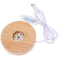 thumbnail image 3 of Wooden Lamp Base Led Light Display Stand For Gazing Ball Illumination Handcrafting Round Pedestal For Night Light Table Decor And Diy Projects, 3 of 8
