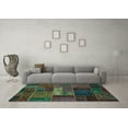 thumbnail image 3 of Ahgly Company Indoor Rectangle Oriental Turquoise Blue Modern Area Rugs, 5' x 8', 3 of 4