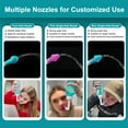 thumbnail image 3 of Neti Pot Nasal Bottle Sinus Rinse Nose Cleaner for Sinus Adult Kids, 30 Salt Packets 300ml Irrigation Netty Pot Sticker Thermometer Gentle Flow BPA Free Nasal Wash Bottle Relieve Nasal Flush(Green), 3 of 8
