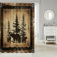 thumbnail image 2 of Rustic Bear Shower Curtain 72"Wx84"L Woodland Wildlife Hunting Shower Curtain Farmhouse Cabin Lodge Bathroom Curtain Adults Black Retro Country Animal Bathroom Accessories, 2 of 6