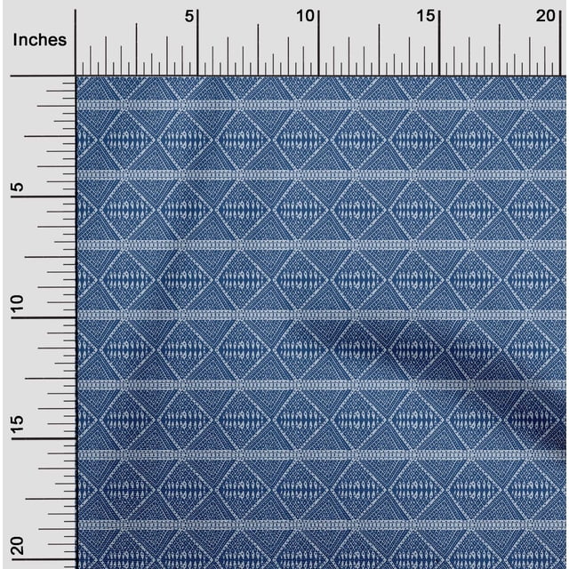 oneOone Silk Tabby Fabric Geometric Block Printed Craft Fabric BTY 42 Inch Wide