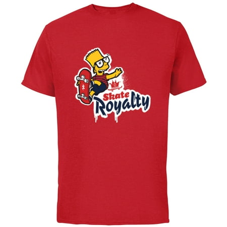 The Simpsons Bart Simpson Skate Royalty – Short Sleeve Cotton T-Shirt for Adults – Customized-Red