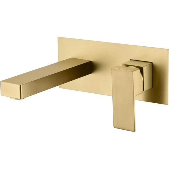 RANDOM Wall Mount Bathroom Waterfall Faucet Sink Single Handle - Brushed Gold