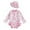 Pink-i, variant on ibiyuan 4T Boy Swimsuit Set Baby Girl Swimsuit Baby Girls Long Sleeve Swimsuit Romper With Hat Bathing Suit Beach Rash Guard,18-24 Months