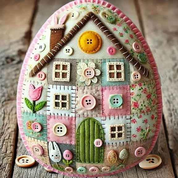 Surpdew Easter Decorations For The Home Easter Embroidery Diy Material Kit - Embroidery Production Holiday Decoration Parent-Child Interaction E
