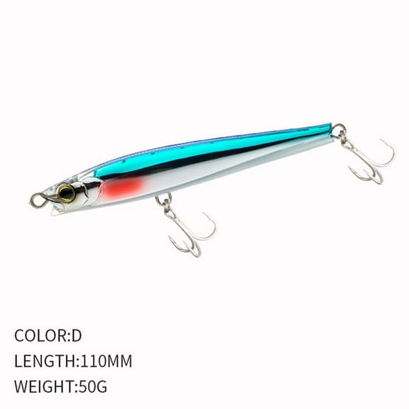 Outdoor Tackle Useful Winter Fishing Minnow Lures Sinking Pencil Sinking Minnow Baits Fish Hooks COLOR D
