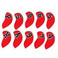 thumbnail image 3 of Ensemble de 10 Pcs Housse de Tête de Golf en Fer Néoprène Club de Golf Protection de Tête Rouge, 3 of 14