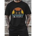 thumbnail image 5 of Men's T-Shirt Funny Cat Retro Ew People Short Sleeve Casual Tee Classic Crew Neck T-Shirt for Men, M, 5 of 6