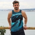 thumbnail image 6 of Goofa Vintage Blue Pattern Whale Pattern Men's Workout Tank Top Slim-Fit Tank Quick Dry Fit Muscle Tank Top Beach Tank Top Bodybuilding Sleeveless T Shirt-3X-Large, 6 of 7