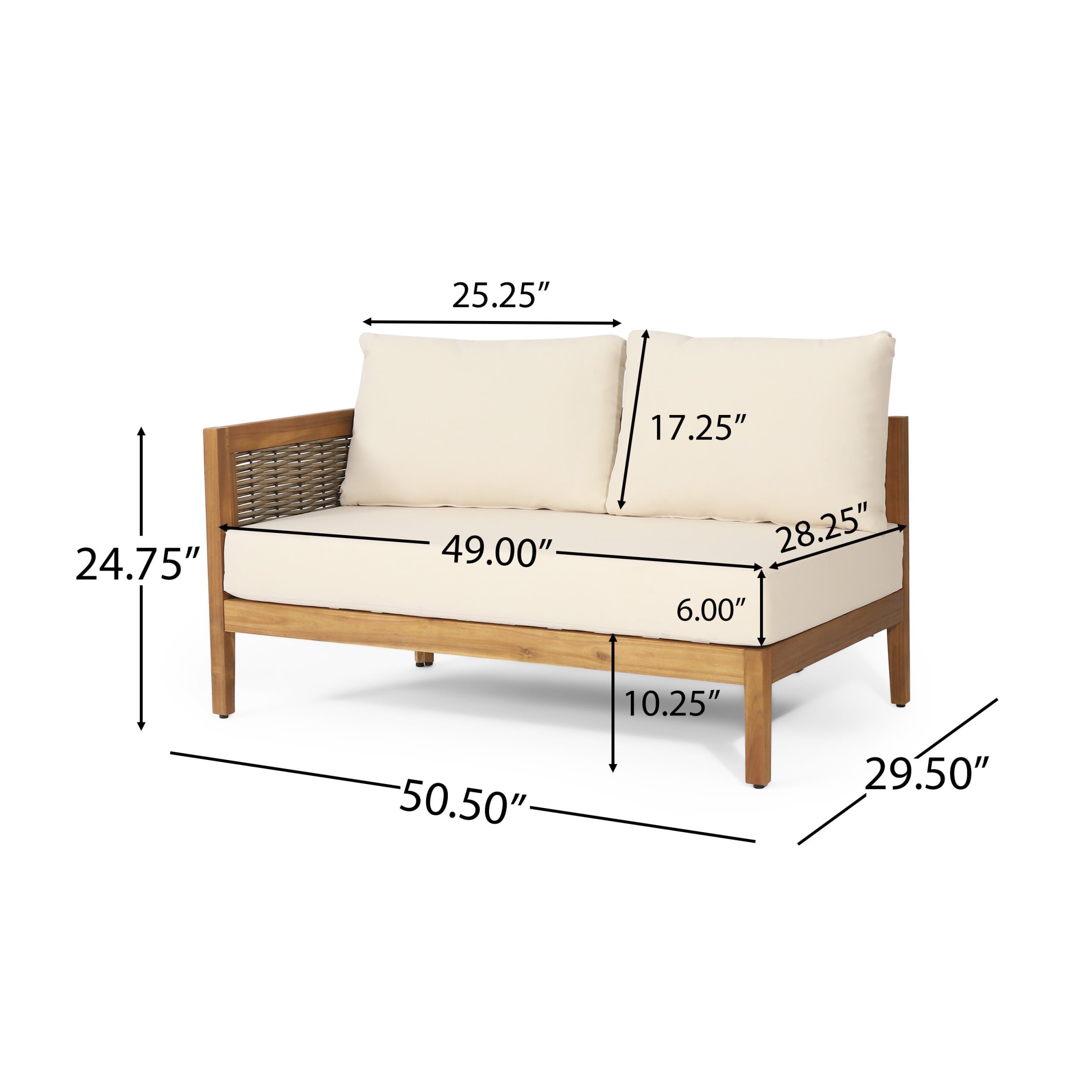 Noble House Rattler Outdoor 5 Seater Sectional Sofa Chat Set with Fire Pit, Teak, Beige, and Light Gray