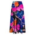 thumbnail image 4 of Weiqiqre Skirts for Women High Waist Floral Print Swing Chiffon Beach Midi Long Skirt with Pockets, 4 of 5