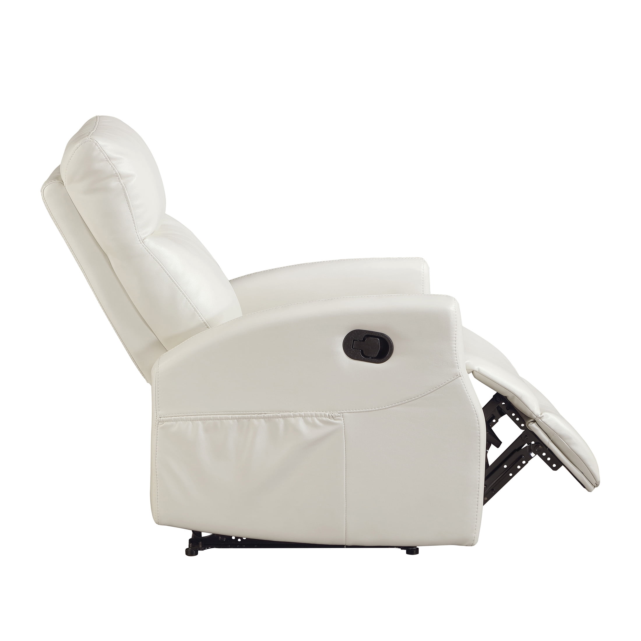 OakvillePark Novelle Faux Leather Manual Reclining Chair with Magazine Pocket, Beige