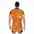 thumbnail image 2 of Flaming Sun Short Sleeve Men'S Rompers, Sun Light Sunny Casual Summer Jumpsuits Outfit, 2 of 4
