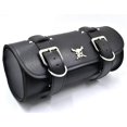 thumbnail image 4 of Bolsa para herramientas de motocicleta, bolsa para manillar con forma de barril, bolsa para horquilla delantera, alforja para Harley Chopper Bobber Cruiser Sportster XL 883 1200, 4 of 5