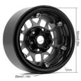 thumbnail image 3 of Zootealy Metal Wheel Rim Set for Climbing Car - 2.2 Inch Diameter, Hexagon Length 12mm, 4pcs Aluminum Alloy Rims in Black/Titanium Color, 3 of 6