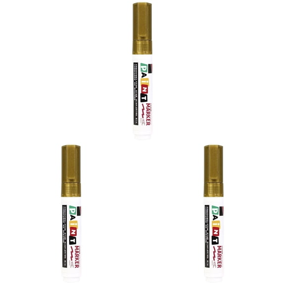 Stone Tablet Up Pen Large Capacity Metal Marker For Restoration Water Proof & Heat Repair & Letter Refinishing Kit 5ml (Gold,3Pcs)