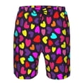 thumbnail image 3 of Pofeuu Colorful Hearts Prin Men's Swim Trunks Quick Dry Bathing Suit Swimming Board Shorts Mesh Lining Beach Swimwear-Medium, 3 of 6