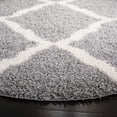 thumbnail image 4 of SAFAVIEH Dallas Logan Geometric Shag Area Rug, Grey/Ivory, 4' x 4' Round, 4 of 10