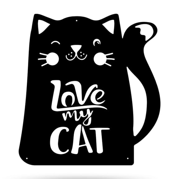 RealSteel Love My Cat Wall Art – Purrrfect Gift for Cat Lovers & Home Décor (18"/B)