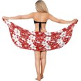 thumbnail image 2 of HAPPY BAY Women's Pareo Bikini Beach Wrap Skirt Mini Sarong Swimwear Cover Ups for Women One Size Short Red_N766, 2 of 4