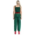 thumbnail image 3 of iEFiEL Women Christmas Overalls Jumpsuit Mrs Santa Claus Costume Sleeveless Wide Leg Pants Rompers for Xmas Party Green XL, 3 of 7