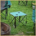 thumbnail image 3 of ARROWHEAD OUTDOOR 26” (66cm) Heavy-Duty Portable Camping Folding Table, 2 Cup Holders, Compact, Square, Carrying Case Included, Steel Frame, High-Grade 600D Canvas, USA-Based Support (Green), 3 of 7