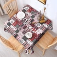 thumbnail image 2 of Red Ethnic Geometric Patchwork Pattern Square Tablecloth,Waterproof Square Table Cover,Wipeable Spillproof Washable Table Cover for Home Kitchen Party Decor 60"x60"(152x152cm), 2 of 6