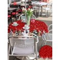 thumbnail image 4 of Outdoor Tablecloth with Umbrella Hole and Zipper, Red Christmas Round Table Cloth 60 Inch Waterproof Tablecloth, Winter Snowman Animals Snowflake Pine Tree Picnic Table Cover for Patio Camping, 4 of 7