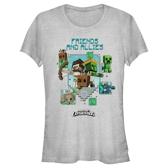 Junior's Minecraft Legends Friends and Allies  Graphic Tee Athletic Heather X Large