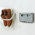 thumbnail image 2 of CIMAXIC 2pcs Foldable Hanging Shoes Rack Hangers Simple Sticky Useful Wall Mounted Shoes Holder Slippers Storage Organizer for Home (Grey),11.02"X5.51"X0.79", 2 of 5