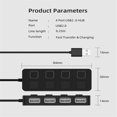 thumbnail image 3 of Concentrador USB 2.0 Xihbxyly 4 Terminales E Interruptores para Ios y PC Hb-Umls, 3 of 7