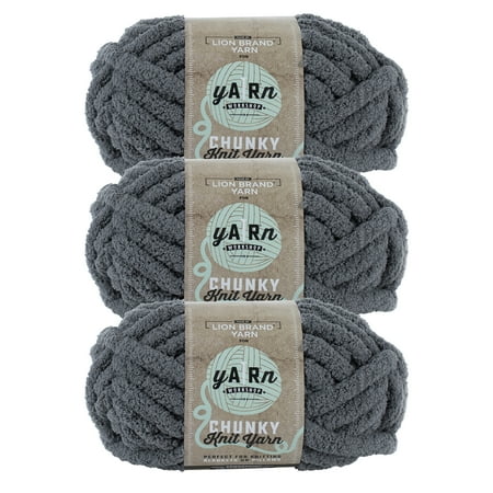 UPC: 0842093122715 | Lion Brand Yarn AR Workshop Python Chenille Jumbo Polyester Gray Yarn 3 Pack