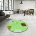 thumbnail image 4 of Ahgly Company Machine Washable Indoor Round Transitional Green Area Rugs, 3' Round, 4 of 7