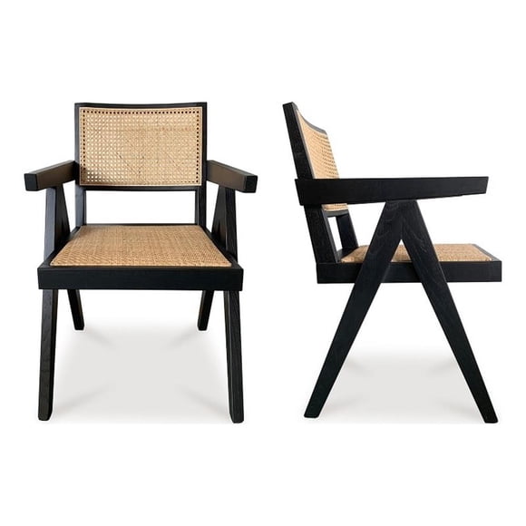 Moe's Home Collection Chaise de Salle à Manger en Bois Takashi - Ensemble de Deux Couleur Noire