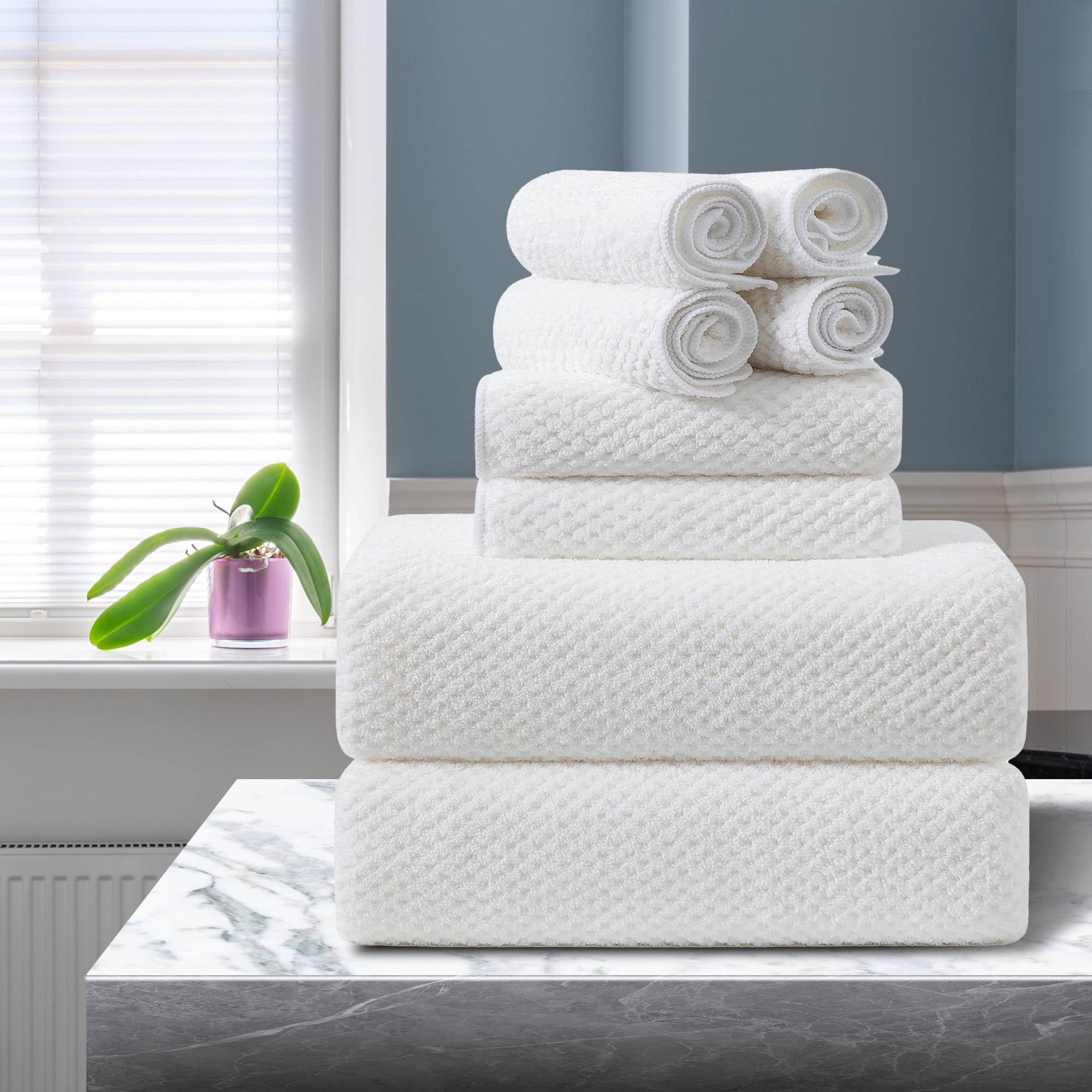 Smuge Extra Large Bath Towel Sets of 8, 2 Large Bath Towels Oversized, 2 Hand Towels, 4