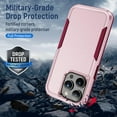 thumbnail image 4 of Designed for iPhone 14 Pro Max Heavy Duty Case, Protection Shockproof Dropproof Dustproof Anti-Scratch Phone Case Cover for iPhone 14 Pro Max Heavy Duty Case, Pink, 4 of 8