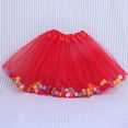 thumbnail image 4 of Quotay Jupes pour Filles Performance Danse Scène Récital Tutu avec Ceinture pour Fête Jupe en Maille Rouge, Taille Unique, 4 of 4