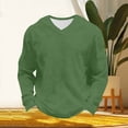 thumbnail image 5 of Mens Summer Night Thermal Long Sleeve V Neck Waffle Knit T-Shirts Pullover Tops Regular Fit Textured Shirt, Business Casual Breathable Solid Color Tee for Office Work, Big & Tall, 5 of 9