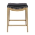 thumbnail image 4 of Porthos Home Acton Counter Stool With Sturdy Rubberwood Legs, Nailhead Trimming, PU Leather Upholstery And Backless Space-saving Design (For Bar Counters And Kitchen Islands), 4 of 6