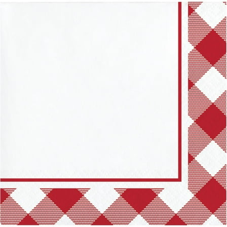 192 Count Bulk Pack Classic Gingham Beverage Napkin