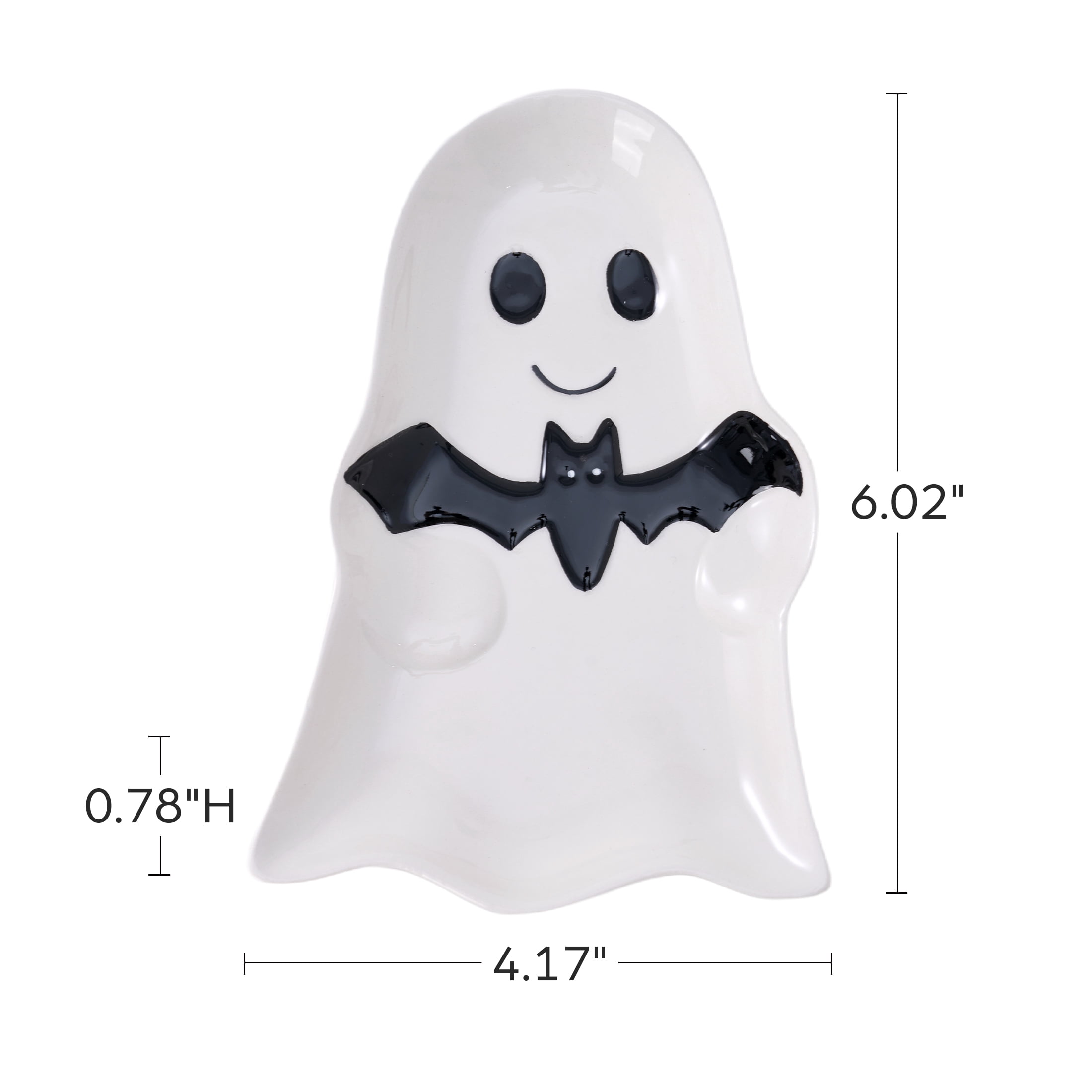 Way to Celebrate Ghost Ceramic Spoon Rest for Halloween Decor