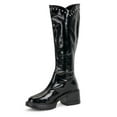 thumbnail image 2 of Deago Knee High Boots for Women Chunky Block Heel Round Toe Tall Boots Back Zipper Long Boots, 2 of 9