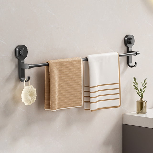 EGNMCR Outils&Amélioration de la Maison Towel Rack Ventouse Forte Sans Perçage Bathroom Towel Rack Étagère Murale Bathroom Storage Pole