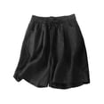 thumbnail image 4 of JJHGVB Womens Linen Shorts Beach Cropped Trousers Womens Linen Shorts Womens Long Shorts Below the Knee Flowy Shorts Long Shorts for Women Dress Shorts for Women Wide Leg Shorts for Women Black L, 4 of 4